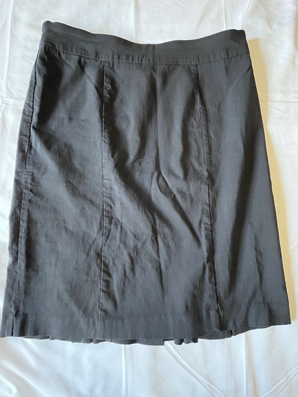 Briggs Womens Black Flounce Hem Skirt Size 14 Stretch Career Office Midi Skirt